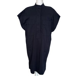 Everlane Women’s The Easy Workwear Dress Blue Oversized Size L Pockets Stretch